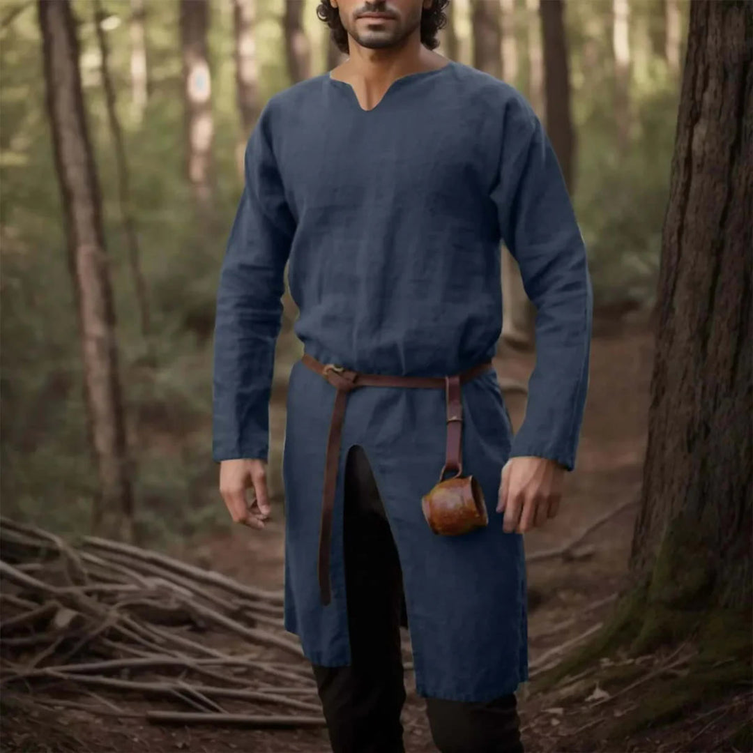 WorldNorse Mittelalterliches Ritterkostüm mit geschlitztem Halsausschnitt