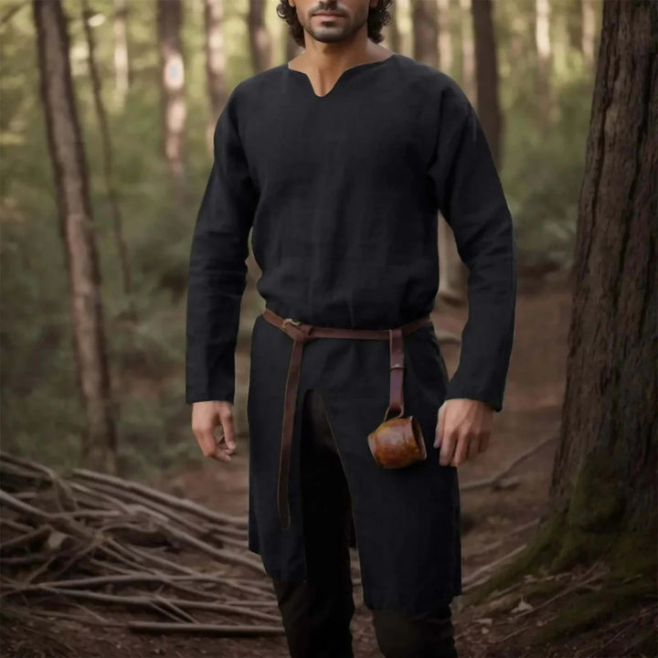 WorldNorse Mittelalterliches Ritterkostüm mit geschlitztem Halsausschnitt