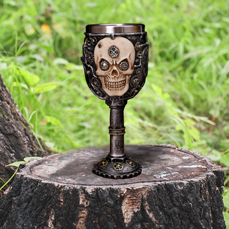 WorldNorse Steampunk Gear Totenkopf Kelch