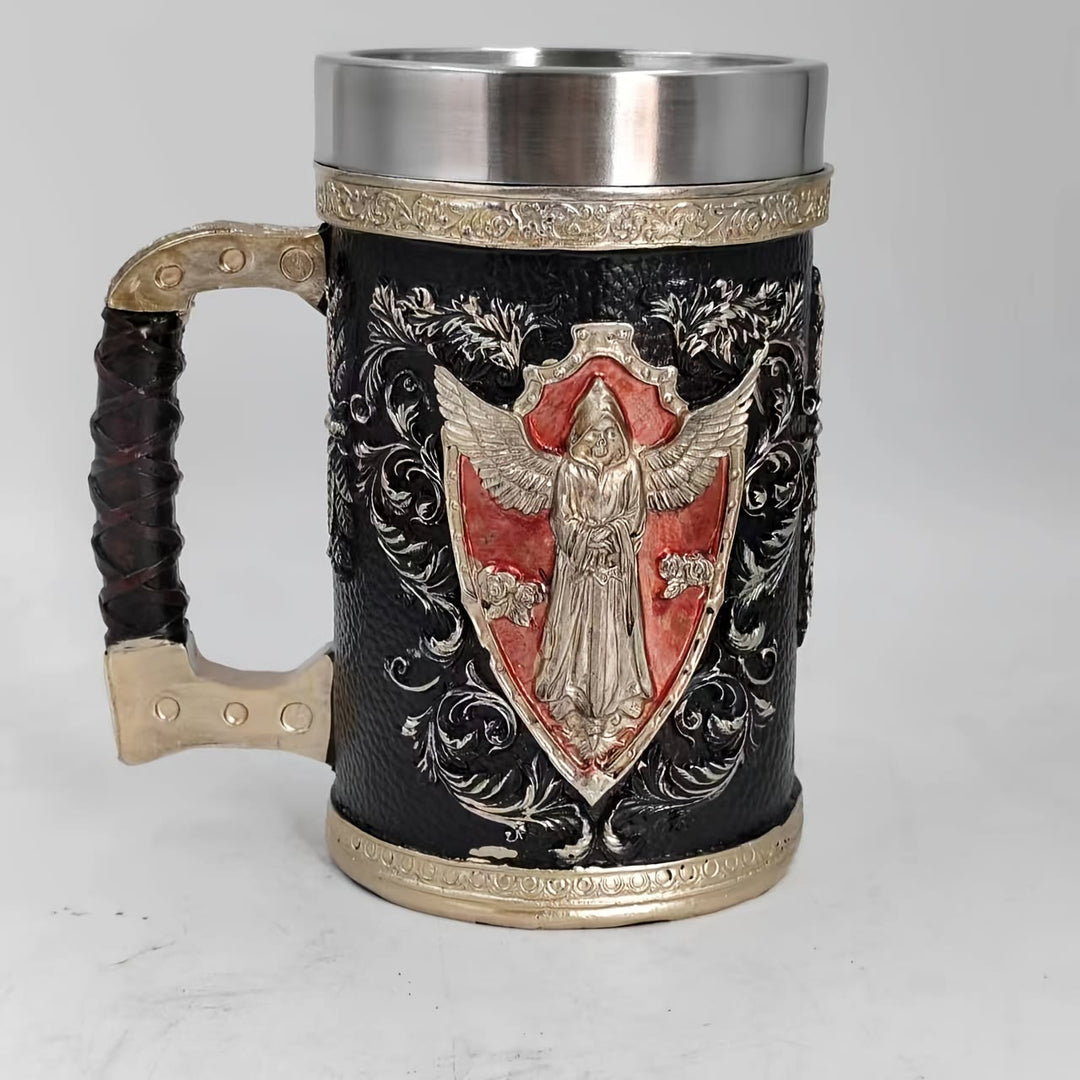 WorldNorse Tasse mit totem Skelett und Sensenmann