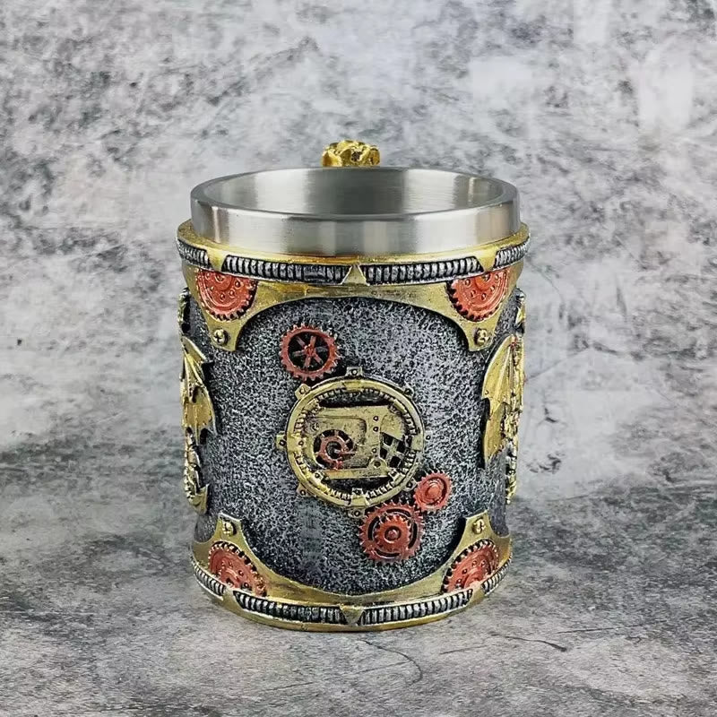 WorldNorse Steampunk Drachenstatue Tasse