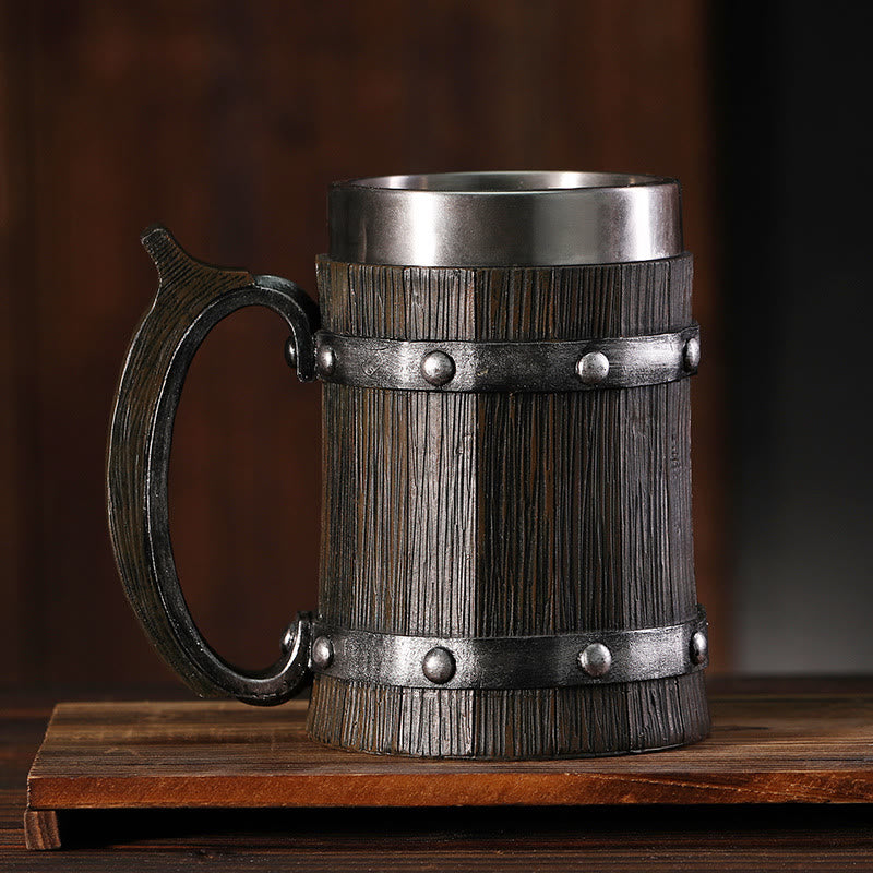 WorldNorse Bierkrug im nordischen Holzstil