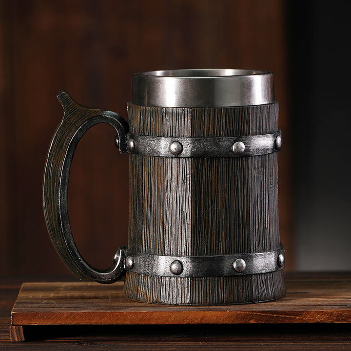 WorldNorse Bierkrug im nordischen Holzstil