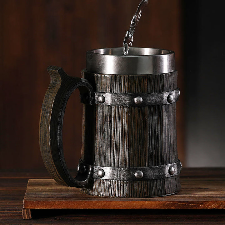 WorldNorse Bierkrug im nordischen Holzstil