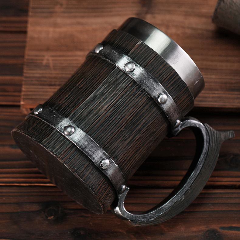 WorldNorse Bierkrug im nordischen Holzstil