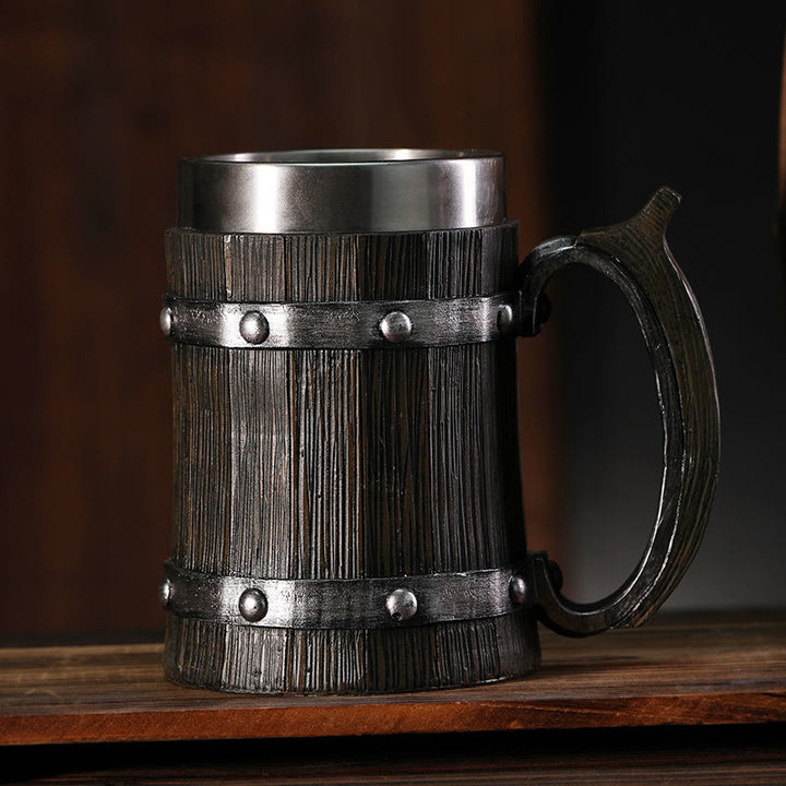 WorldNorse Bierkrug im nordischen Holzstil