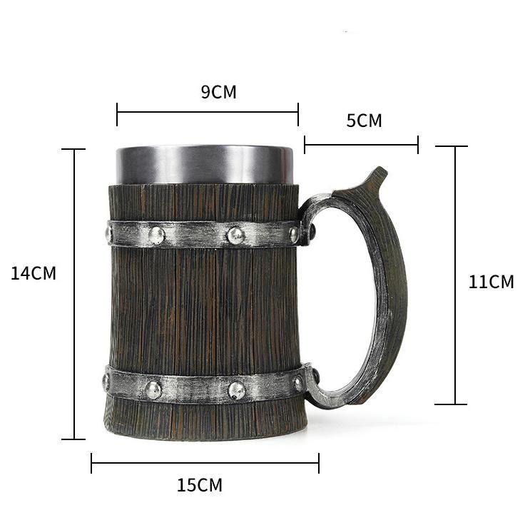 WorldNorse Bierkrug im nordischen Holzstil
