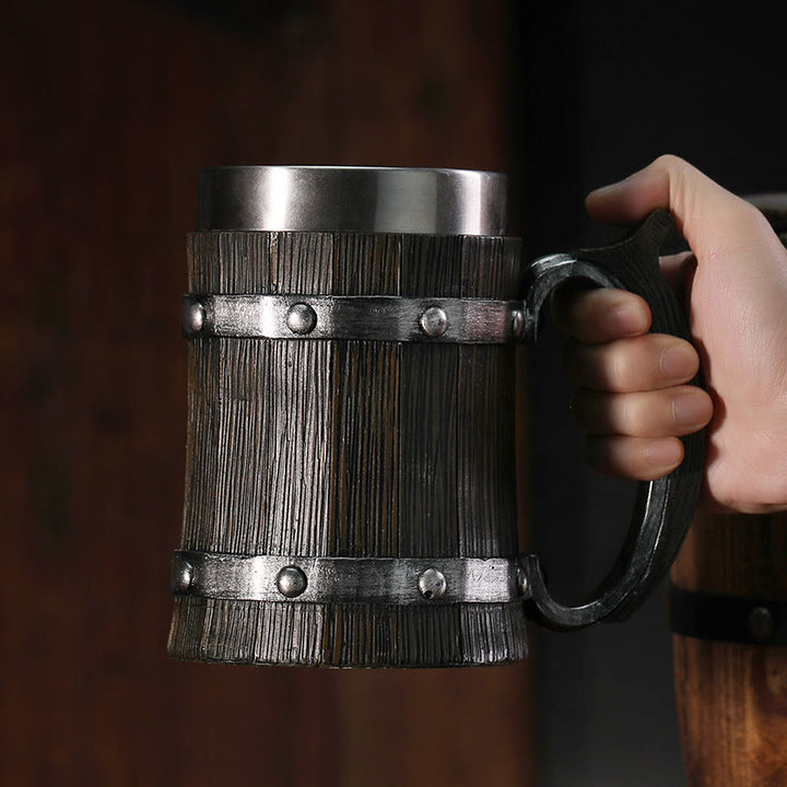WorldNorse Bierkrug im nordischen Holzstil