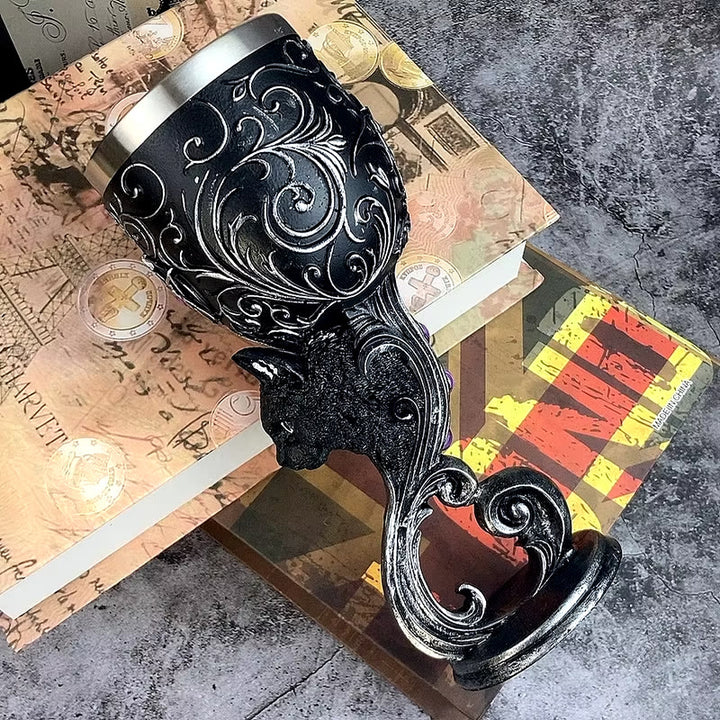 WorldNorse Totenkopf-Drachen Wolf Geisterkelch