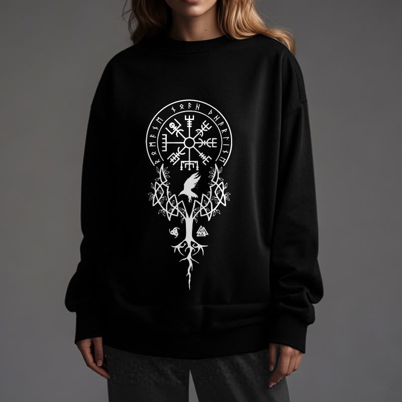 WorldNorse Viking Vögel Runen Totem Sweatshirt