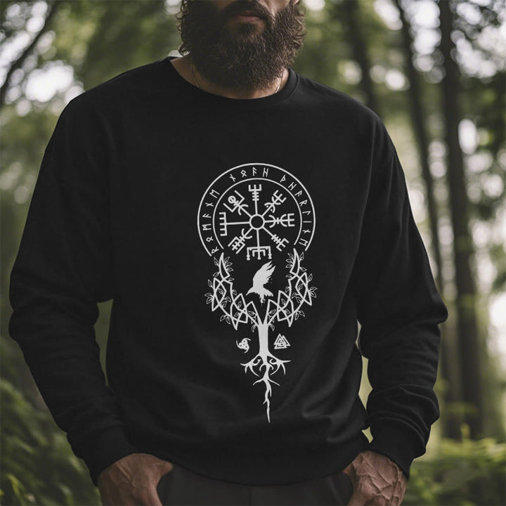 WorldNorse Viking Vögel Runen Totem Sweatshirt
