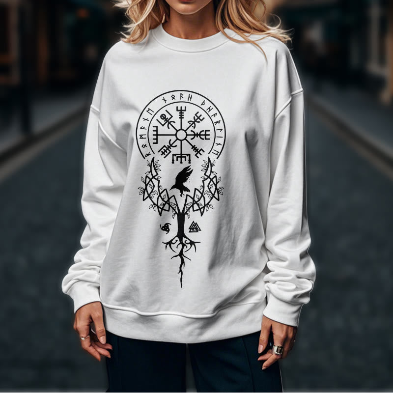 WorldNorse Viking Vögel Runen Totem Sweatshirt