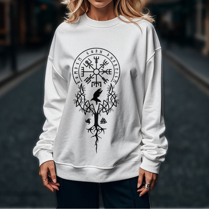 WorldNorse Viking Vögel Runen Totem Sweatshirt