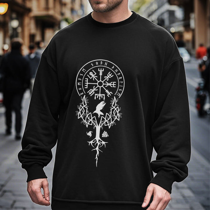 WorldNorse Viking Vögel Runen Totem Sweatshirt