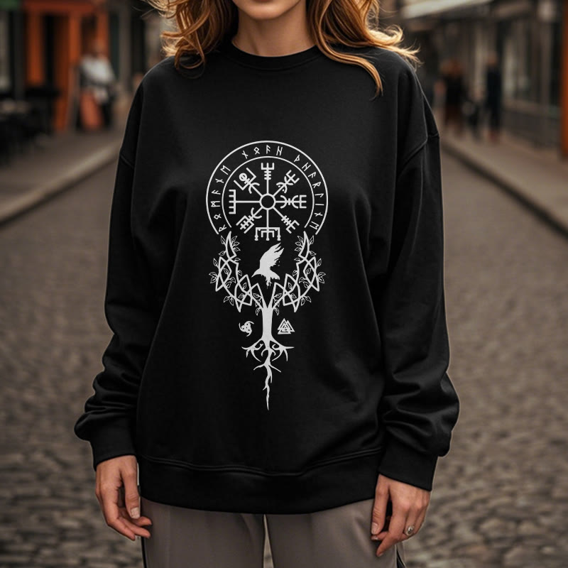 WorldNorse Viking Vögel Runen Totem Sweatshirt