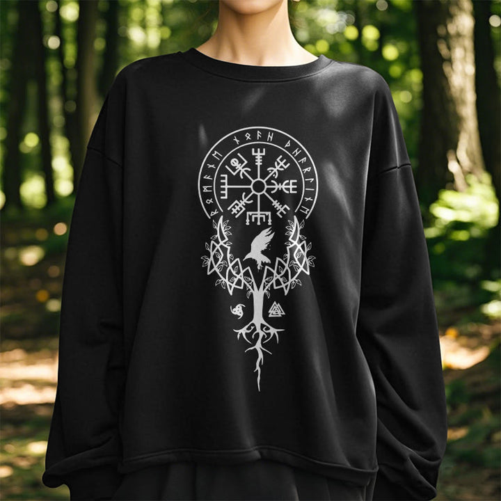 WorldNorse Viking Vögel Runen Totem Sweatshirt