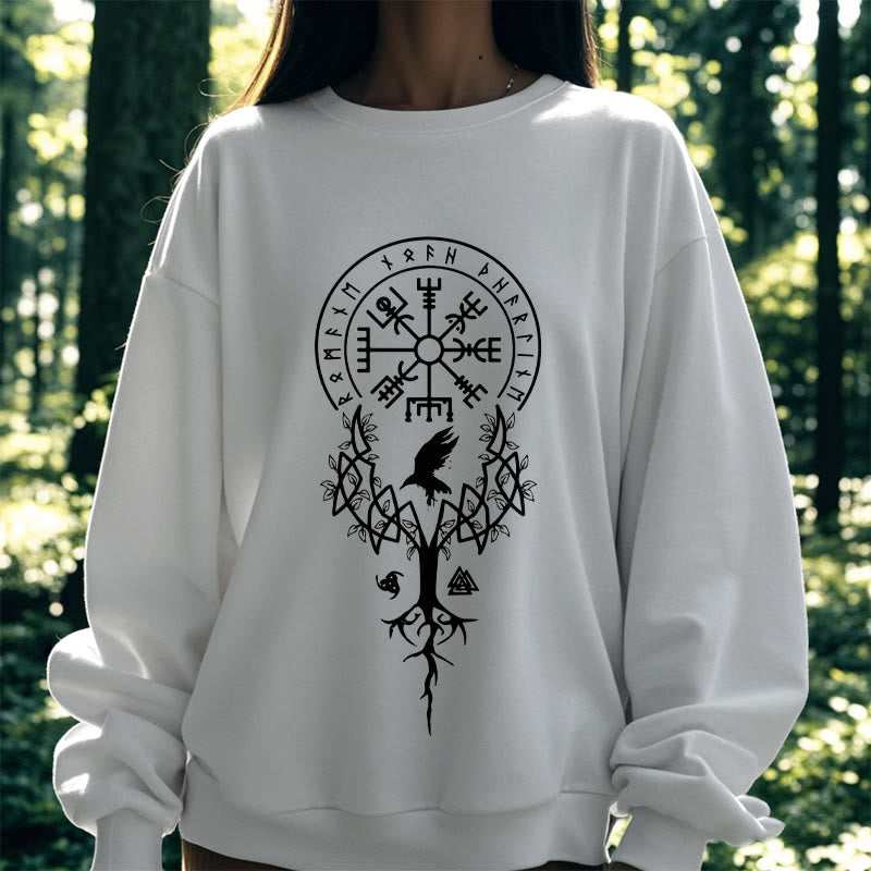WorldNorse Viking Vögel Runen Totem Sweatshirt