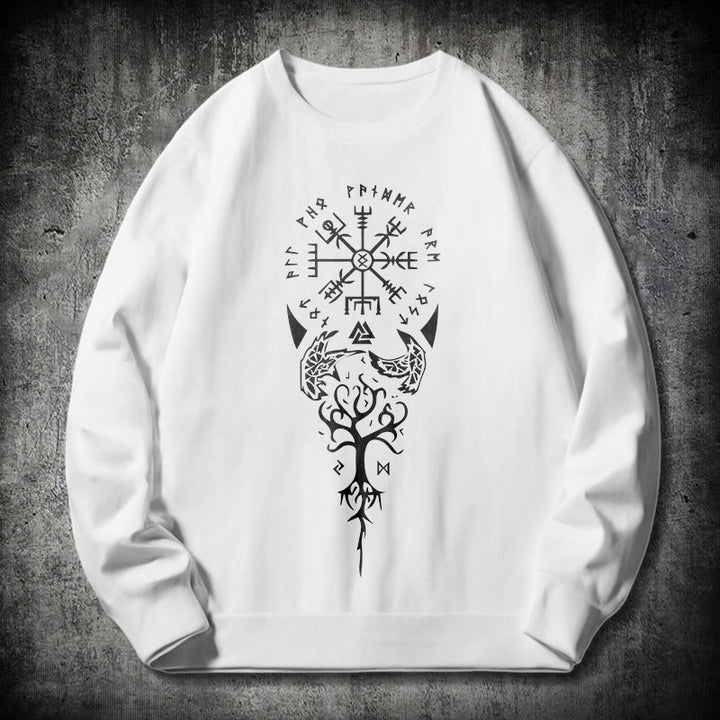 WorldNorse Vegvisir Yggdrasil Raven -Sweatshirt