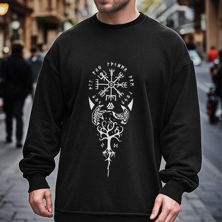 WorldNorse Vegvisir Yggdrasil Raven -Sweatshirt