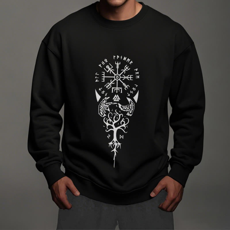 WorldNorse Vegvisir Yggdrasil Raven -Sweatshirt