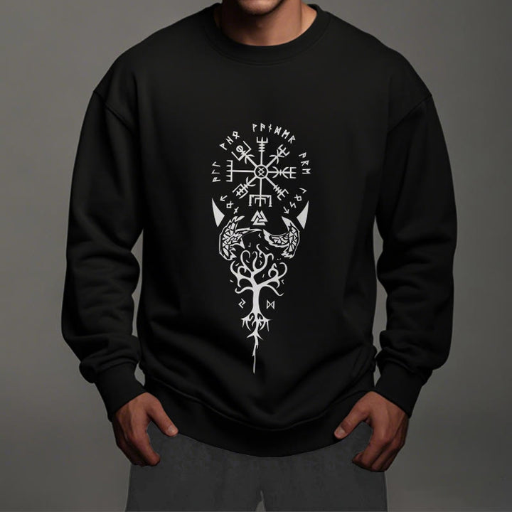 WorldNorse Vegvisir Yggdrasil Raven -Sweatshirt