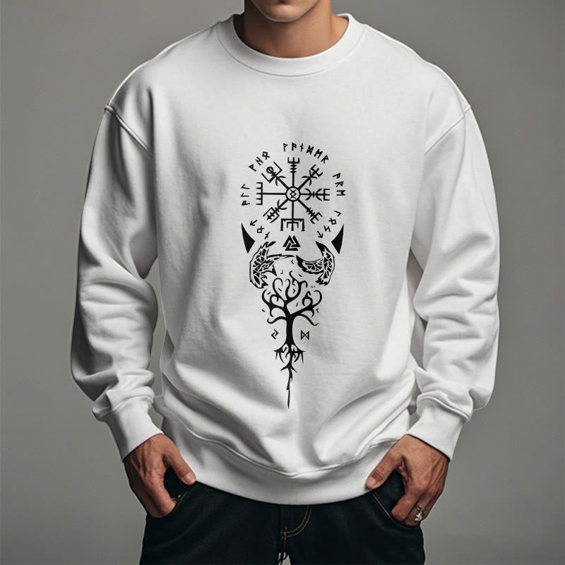 WorldNorse Vegvisir Yggdrasil Raven -Sweatshirt