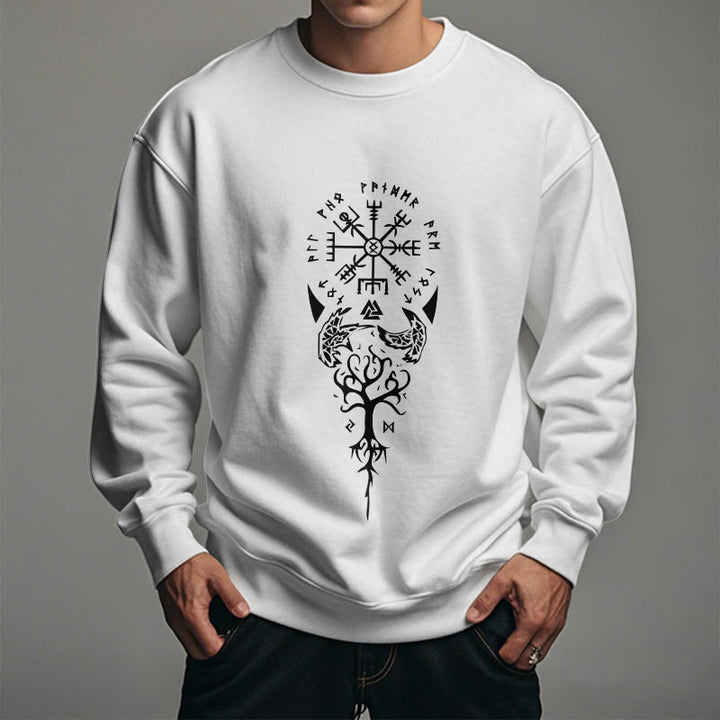 WorldNorse Vegvisir Yggdrasil Raven -Sweatshirt