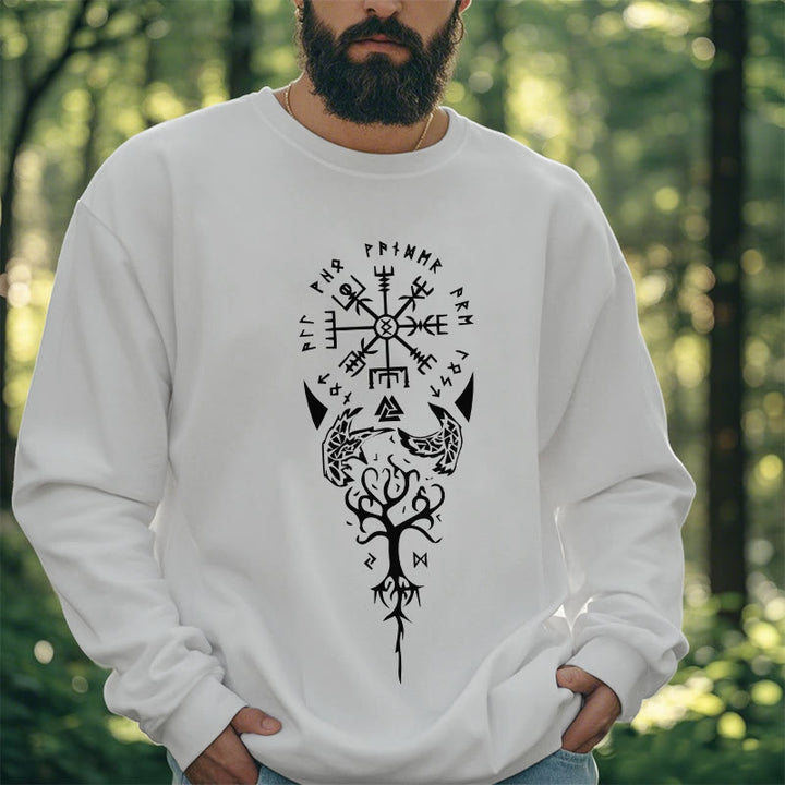 WorldNorse Vegvisir Yggdrasil Raven -Sweatshirt