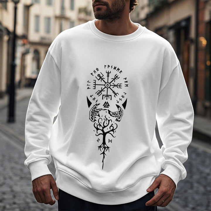 WorldNorse Vegvisir Yggdrasil Raven -Sweatshirt