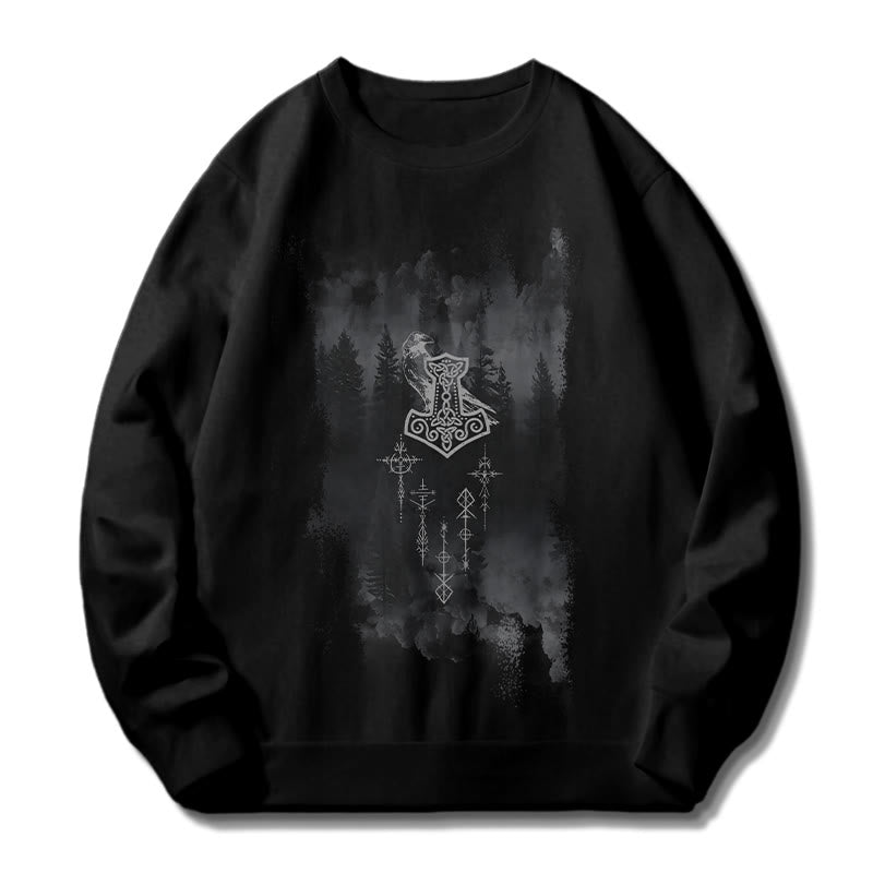 WorldNorse Raven Thors Hammer Sweatshirt