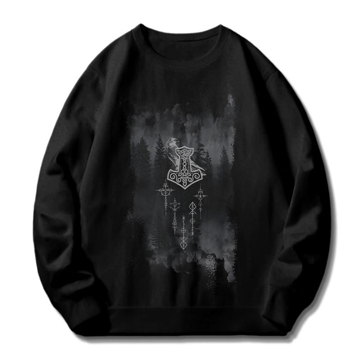 WorldNorse Raven Thors Hammer Sweatshirt
