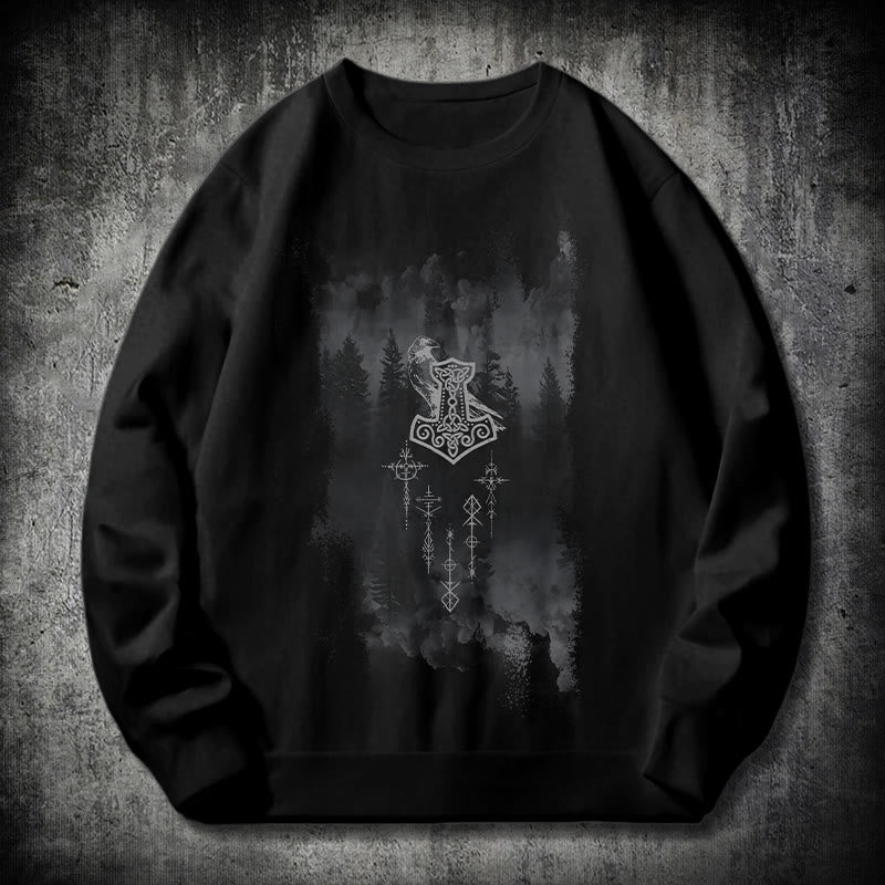 WorldNorse Raven Thors Hammer Sweatshirt