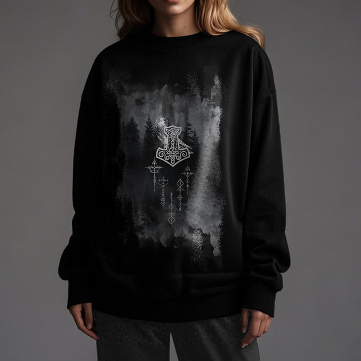 WorldNorse Raven Thors Hammer Sweatshirt