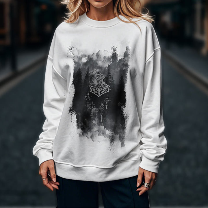 WorldNorse Raven Thors Hammer Sweatshirt