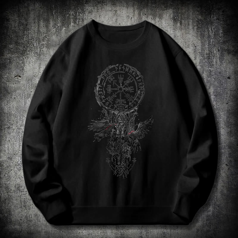 WorldNorse Wikinger Vegvisir Valknut Totem Sweatshirt