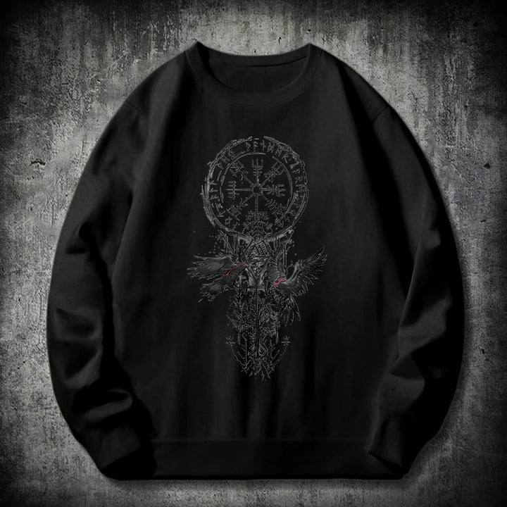 WorldNorse Wikinger Vegvisir Valknut Totem Sweatshirt