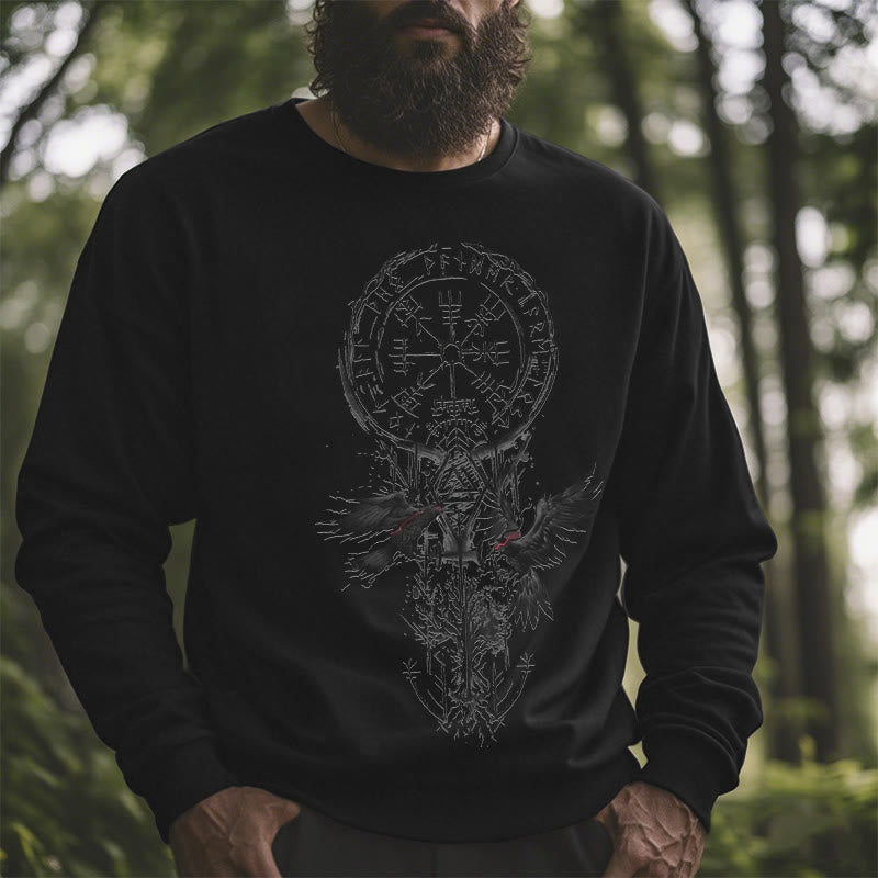 WorldNorse Wikinger Vegvisir Valknut Totem Sweatshirt