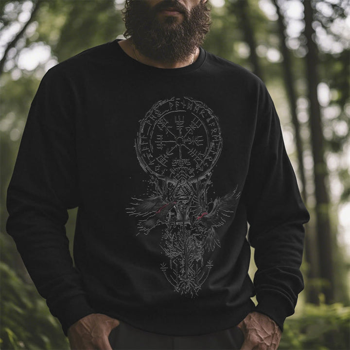 WorldNorse Wikinger Vegvisir Valknut Totem Sweatshirt