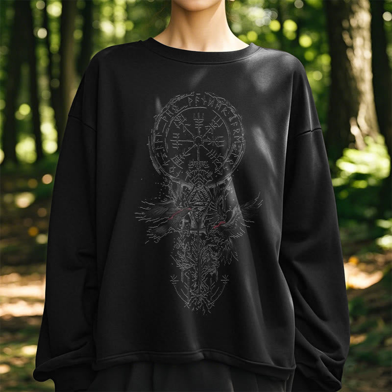 WorldNorse Wikinger Vegvisir Valknut Totem Sweatshirt