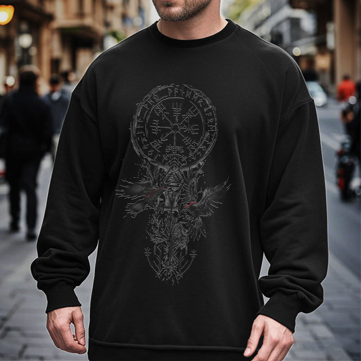 WorldNorse Wikinger Vegvisir Valknut Totem Sweatshirt