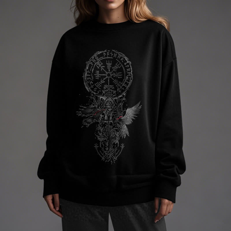 WorldNorse Wikinger Vegvisir Valknut Totem Sweatshirt