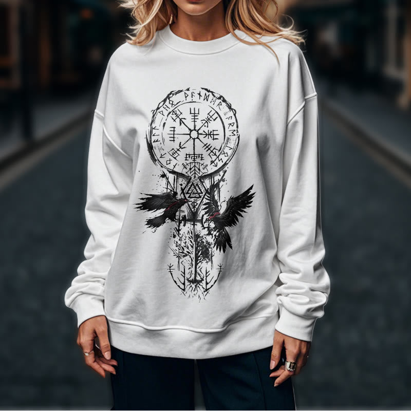 WorldNorse Wikinger Vegvisir Valknut Totem Sweatshirt