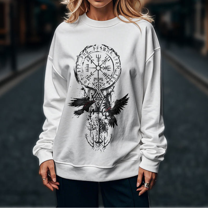 WorldNorse Wikinger Vegvisir Valknut Totem Sweatshirt