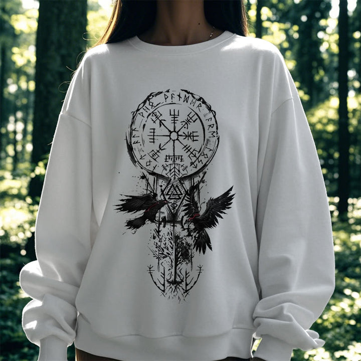 WorldNorse Wikinger Vegvisir Valknut Totem Sweatshirt