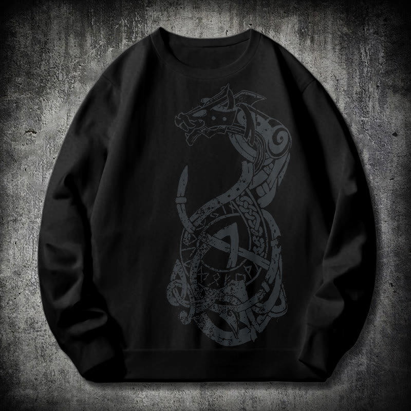 WorldNorse Keltischer Knoten Drachenrunen Sweatshirt