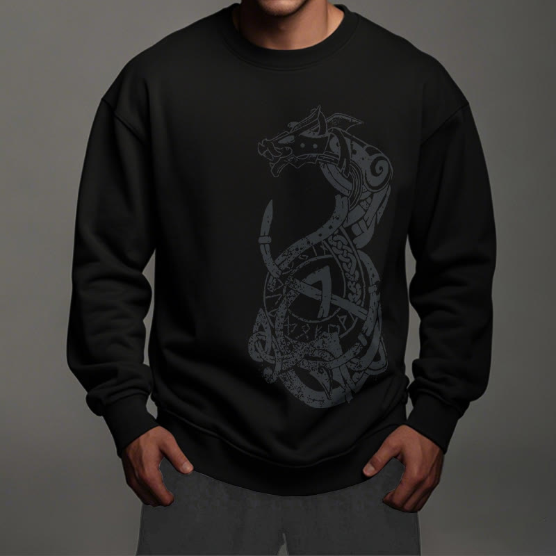 WorldNorse Keltischer Knoten Drachenrunen Sweatshirt