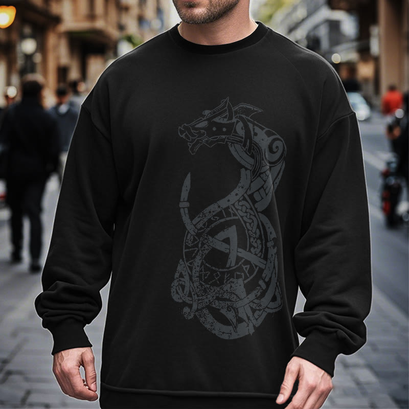 WorldNorse Keltischer Knoten Drachenrunen Sweatshirt