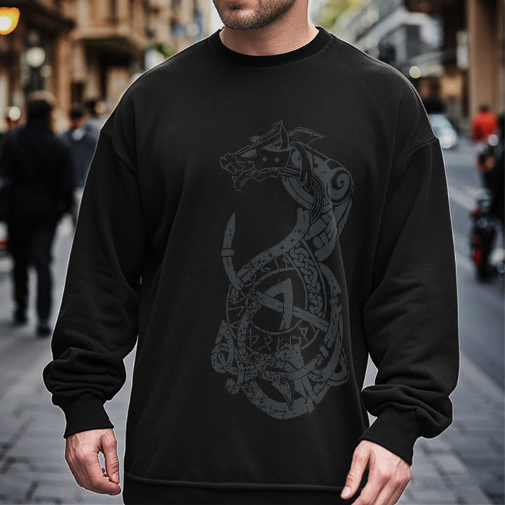 WorldNorse Keltischer Knoten Drachenrunen Sweatshirt