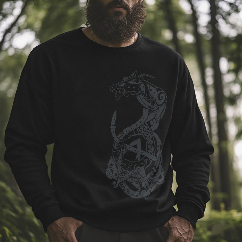 WorldNorse Keltischer Knoten Drachenrunen Sweatshirt