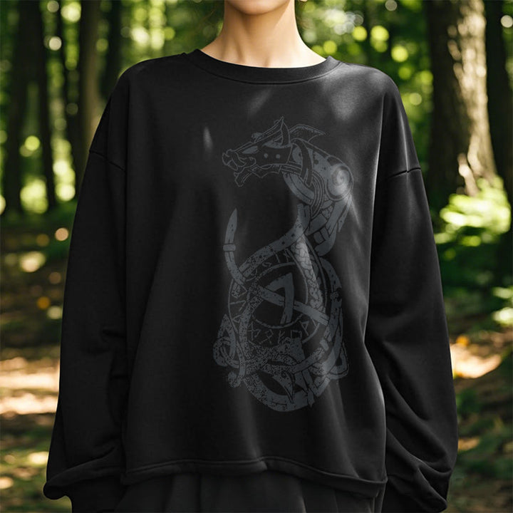 WorldNorse Keltischer Knoten Drachenrunen Sweatshirt